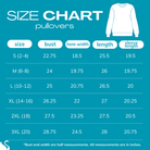 2025 size chart for PULLOVERS