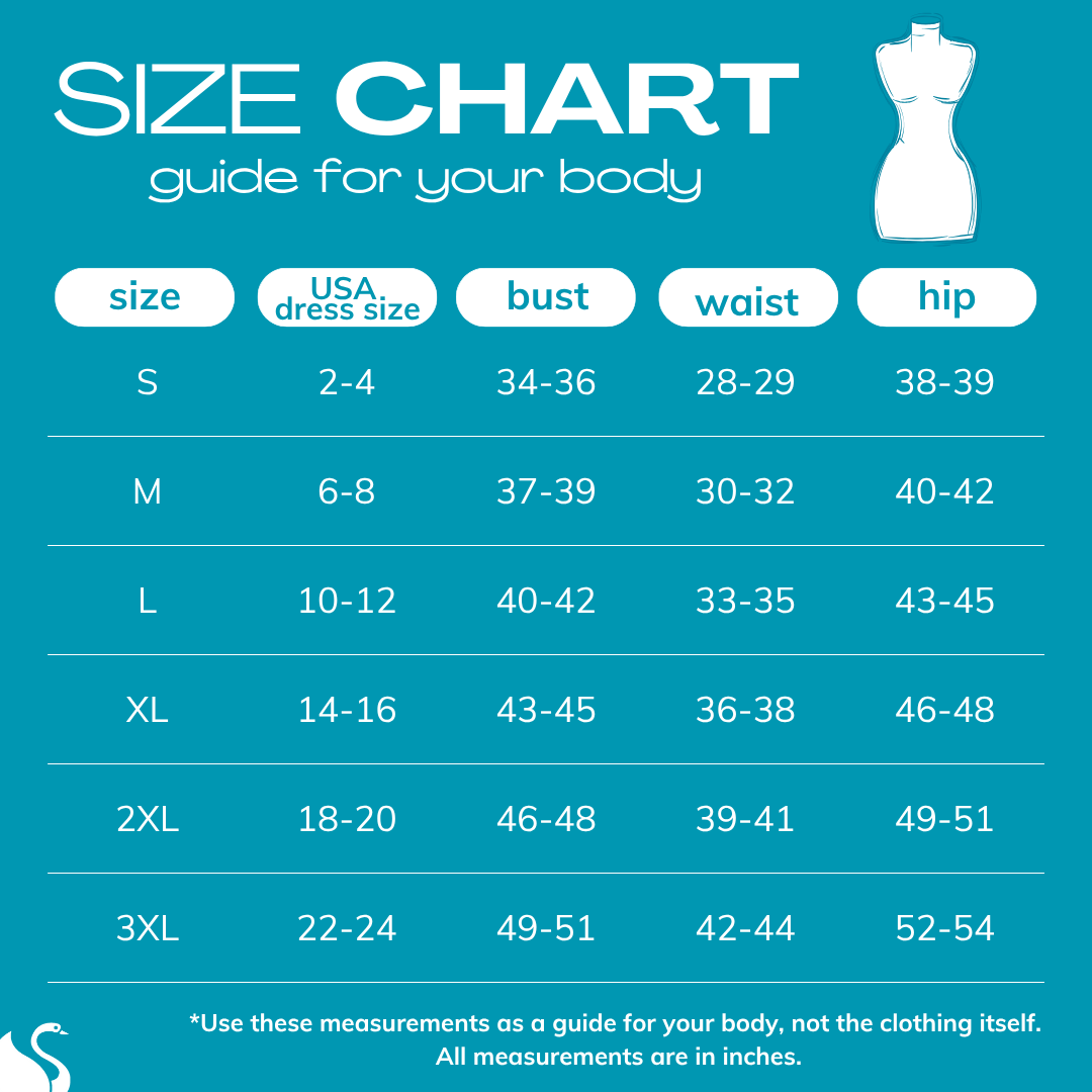 2025 size chart for YOUR BODY (not clothing)