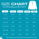 2025 size chart for EVERYDAY PULLOERS