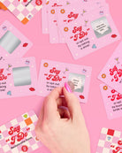 a 25-card bachelorette scratch-off dare card game with pink bridal designs, hidden silver panels, playful prompts, and a compact size for gifting, travel, favors, or GNO fun