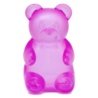 a purple jumbo gummy bear squishes with a super soft slow-rising feel, and a bright translucent color