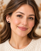 lightweight black stainless steel, gold-plated post-stud earrings with shiny mirror-image ghost silhouettes, matching barrel earring backs, and nickel/lead compliant construction