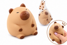 a capybara-inspired squishy toy with a rounded tan body, brown accent details, sleepy face, and smooth squeezable texture