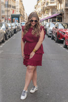 Game Day Ruffle Dress BURGUNDY (Sydney)