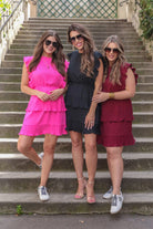 Game Day Ruffle Dress PINK (Brittany), BLACK (Jess), BURGUNDY (Sydney)