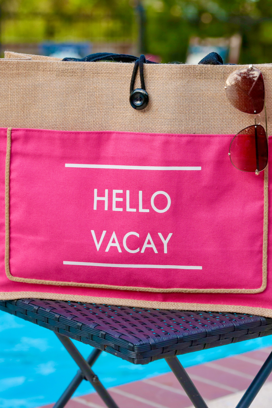 Hello Vacay Beach Bag PINK