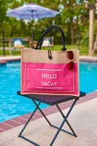 Hello Vacay Beach Bag PINK