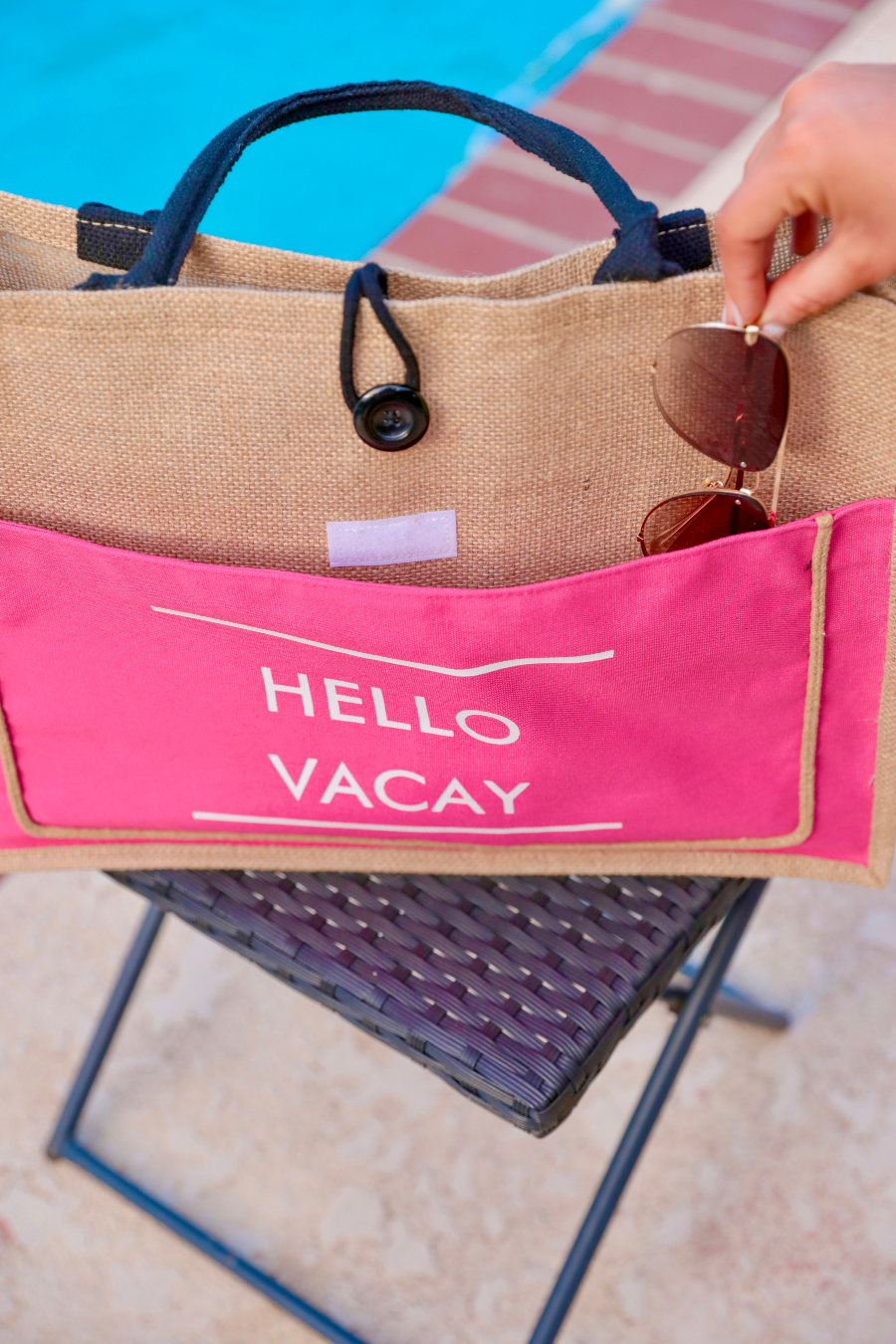 Hello Vacay Beach Bag PINK