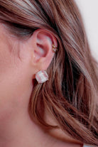 Sport Stud Earrings WHITE BASEBALL