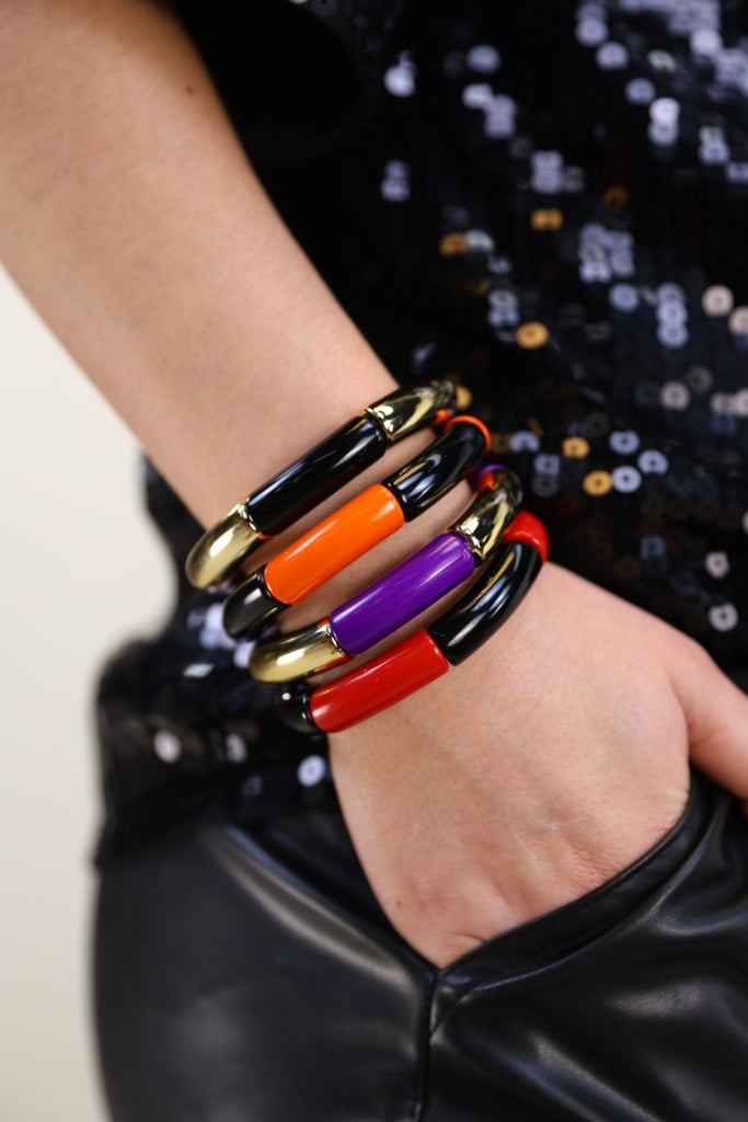 acrylic tube bracelet with alternating colors