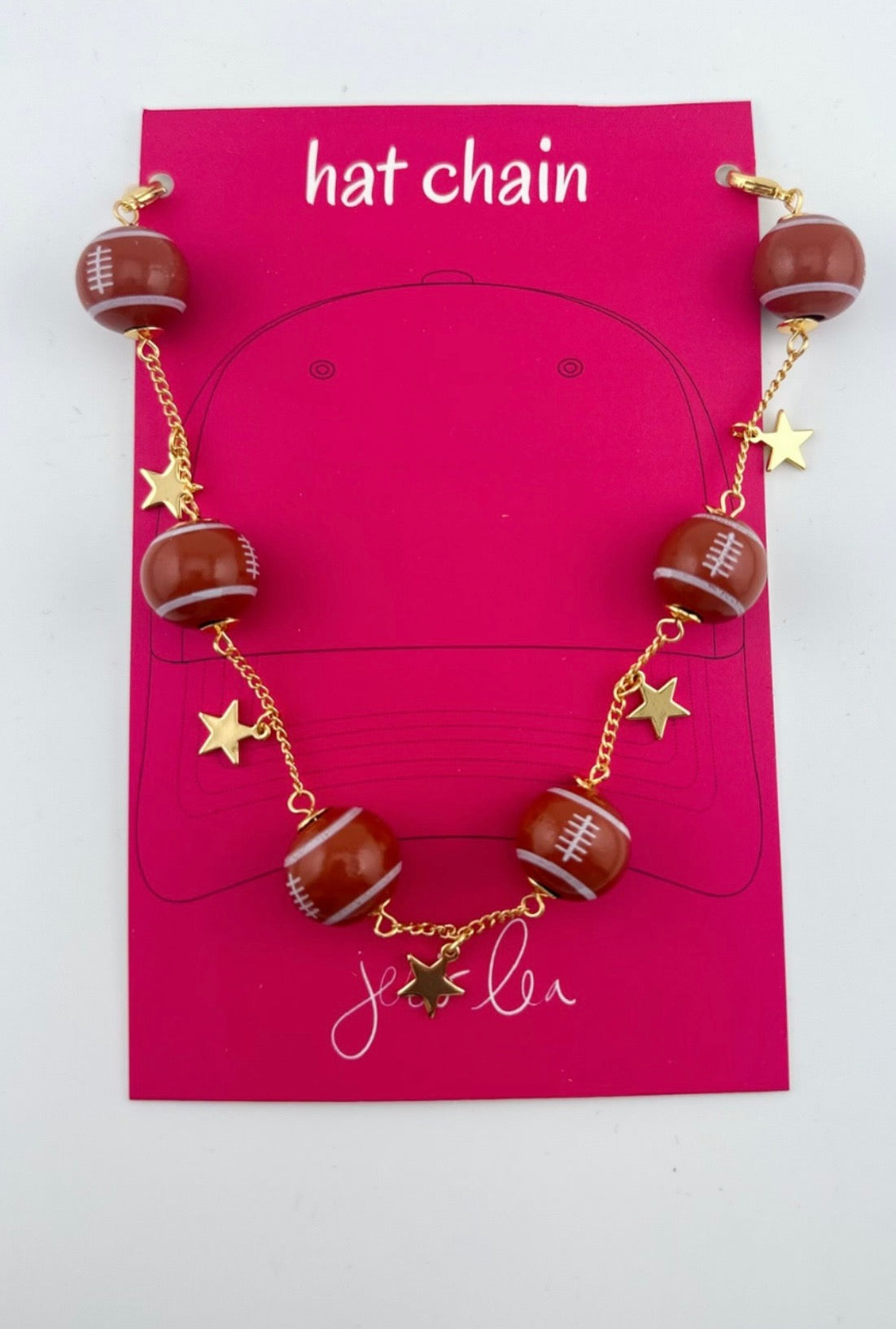 football hat chain with a golden star accent