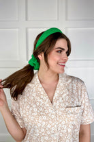 matching terry cloth headband & scrunchie set in green