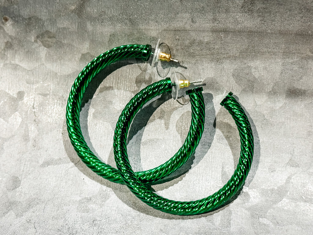 Harper Hoop Earrings GREEN