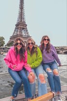 Kenna Hooded Quarter Zip Pullover PINK (Jess), NEON LIME (Sydney), LAVENDER (Brittany)