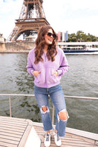 Kenna Hooded Quarter Zip Pullover LAVENDER (Brittany)