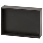 Black rectangular shelf on a white background
