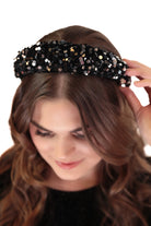 black colored velvet sequin heaband