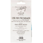 Car air freshener packaging with text on a white background