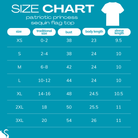 size chart for Patriotic Princess Sequin Flag Top