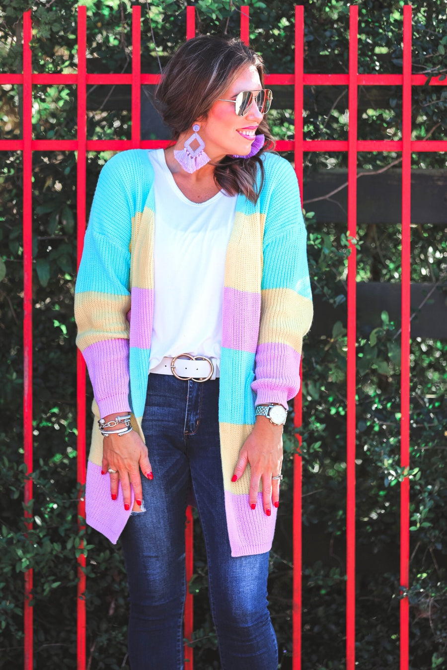 Poppy Color Block Pocket Cardigan MULTI (Jess)