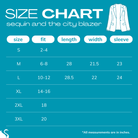 size chart for SEQUIN AND THE CITY BLAZER