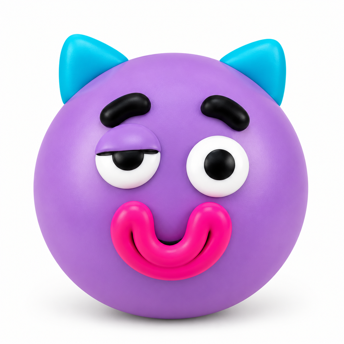 a round changeable face squishy balls with a soft matte-like surface, squeezable construction, assorted removable facial pieces, customizable expressions, vibrant color options, and individual packaging in purple