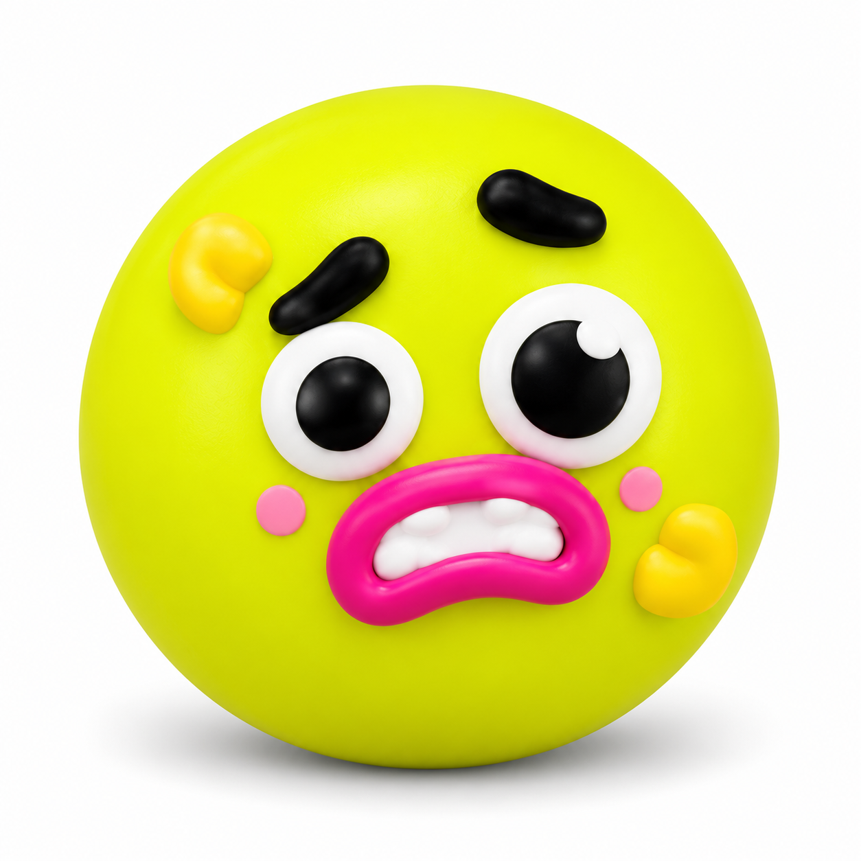 a round changeable face squishy balls with a soft matte-like surface, squeezable construction, assorted removable facial pieces, customizable expressions, vibrant color options, and individual packaging in yellow