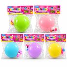 round changeable face squishy balls with a soft matte-like surface, squeezable construction, assorted removable facial pieces, customizable expressions, vibrant color options, and individual packaging in blue, green, pink, purple, and yellow