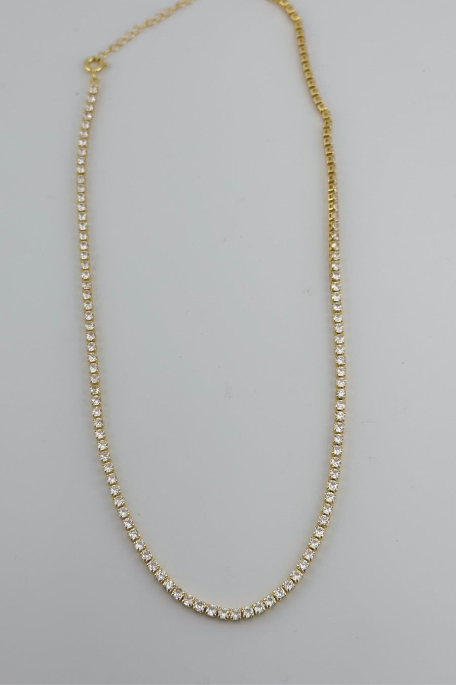 gold-plated rhinestone necklace