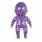 a purple squishy baby with a super soft slow-rising feel, gel-filled, and a bright translucent color