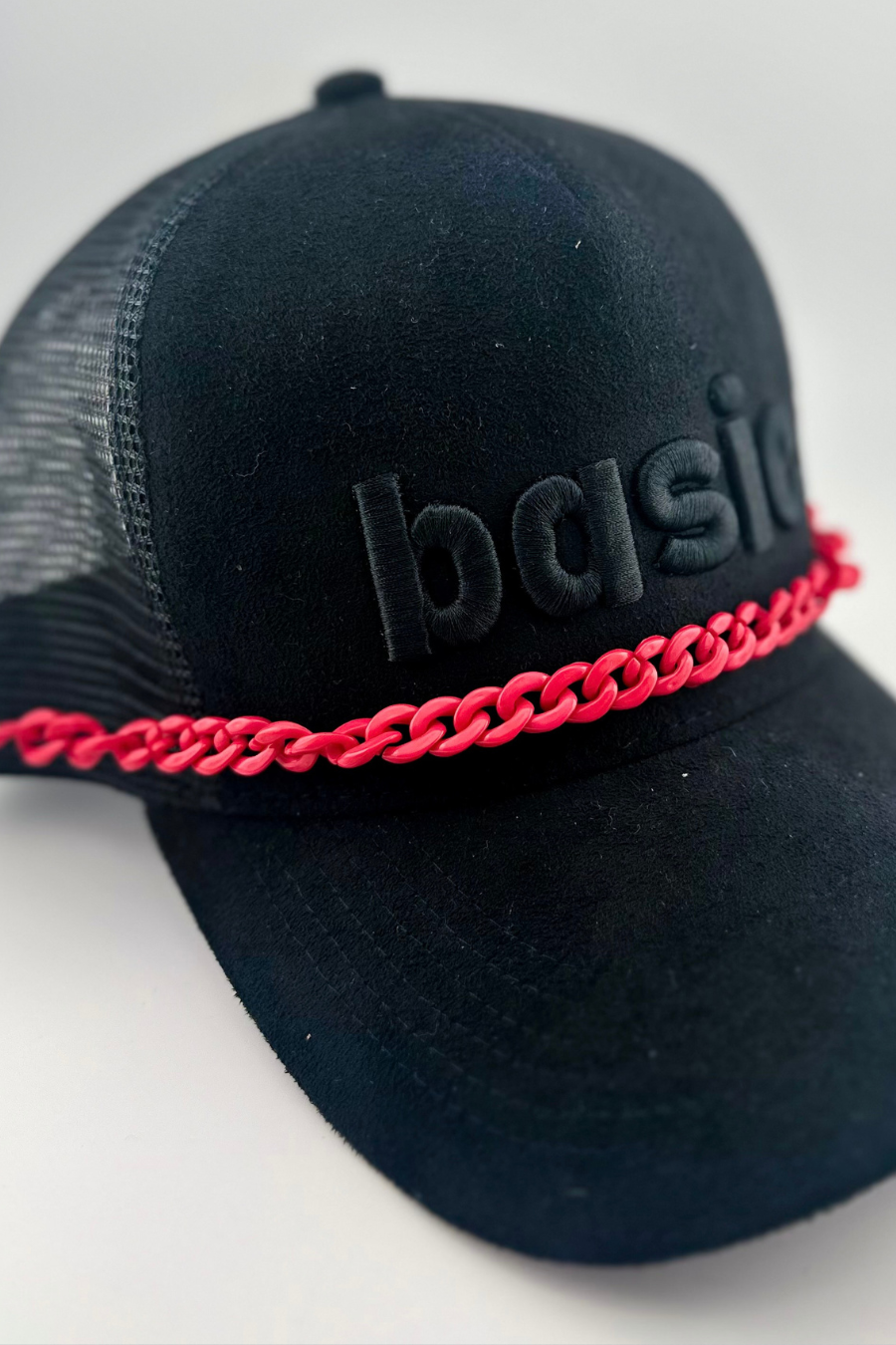 trendy hat chain in link chain (pink)