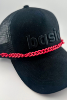 trendy hat chain in link chain (pink)