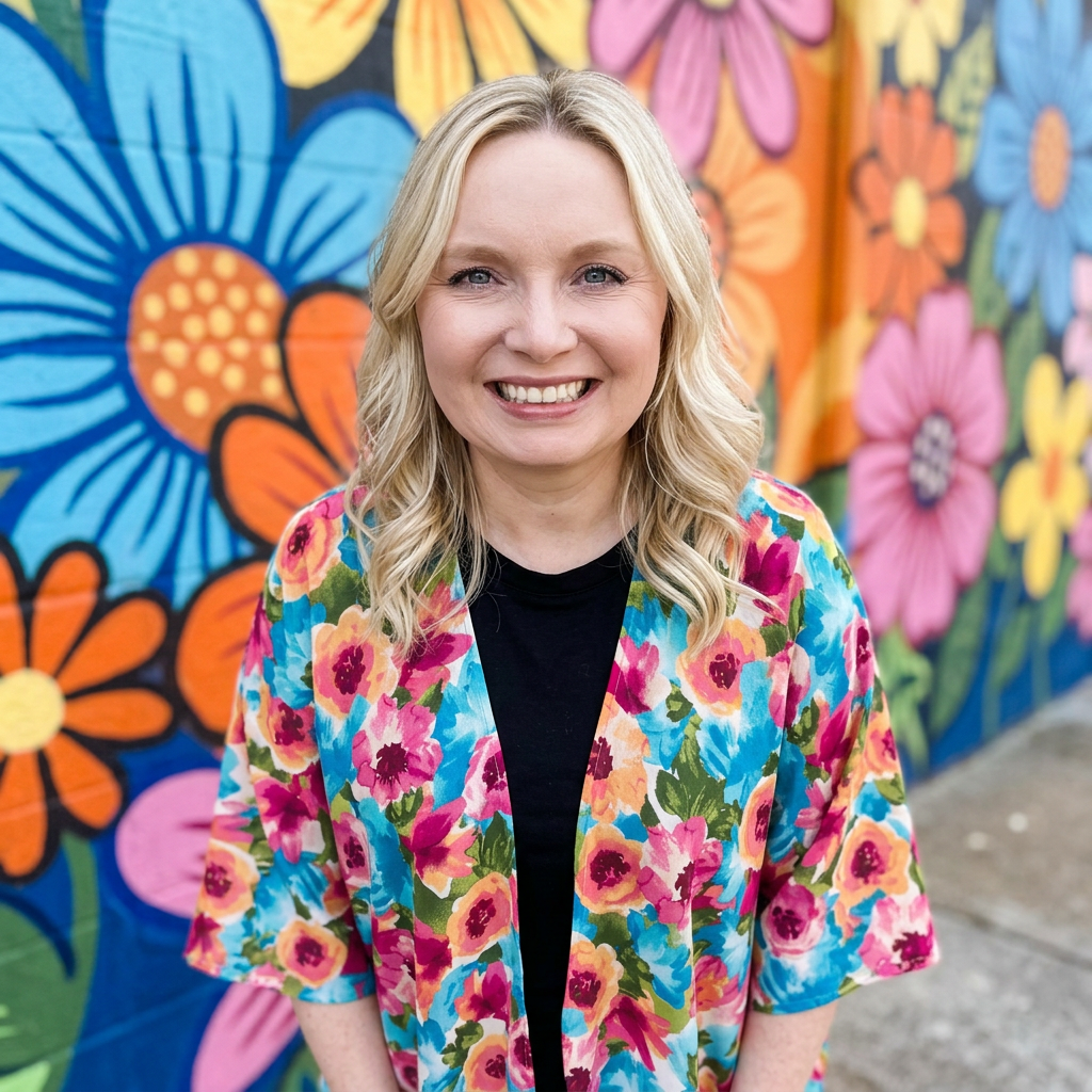 an exclusive, vibrant multicolor floral open-front kimono crafted from limited boutique fabric with lightweight woven material and a fluid, elongated drape