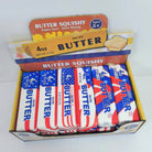Box of Butter Squishy toy with American flag design on a white background