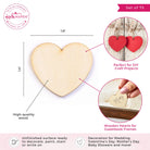 Wooden heart with measurements and uses, branded 'Kate Aspen'.