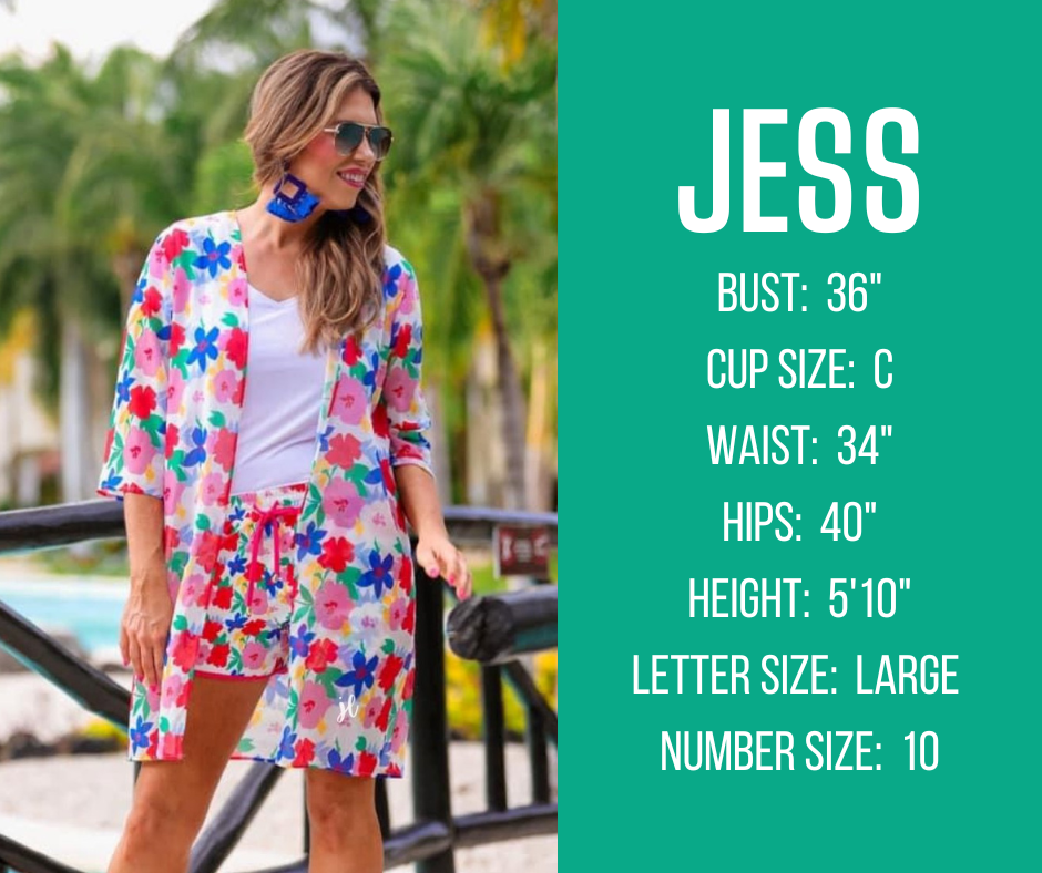 everyday shorts model specs for JESS