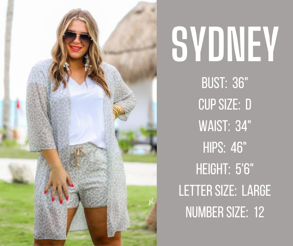 everyday shorts model specs for SYDNEY