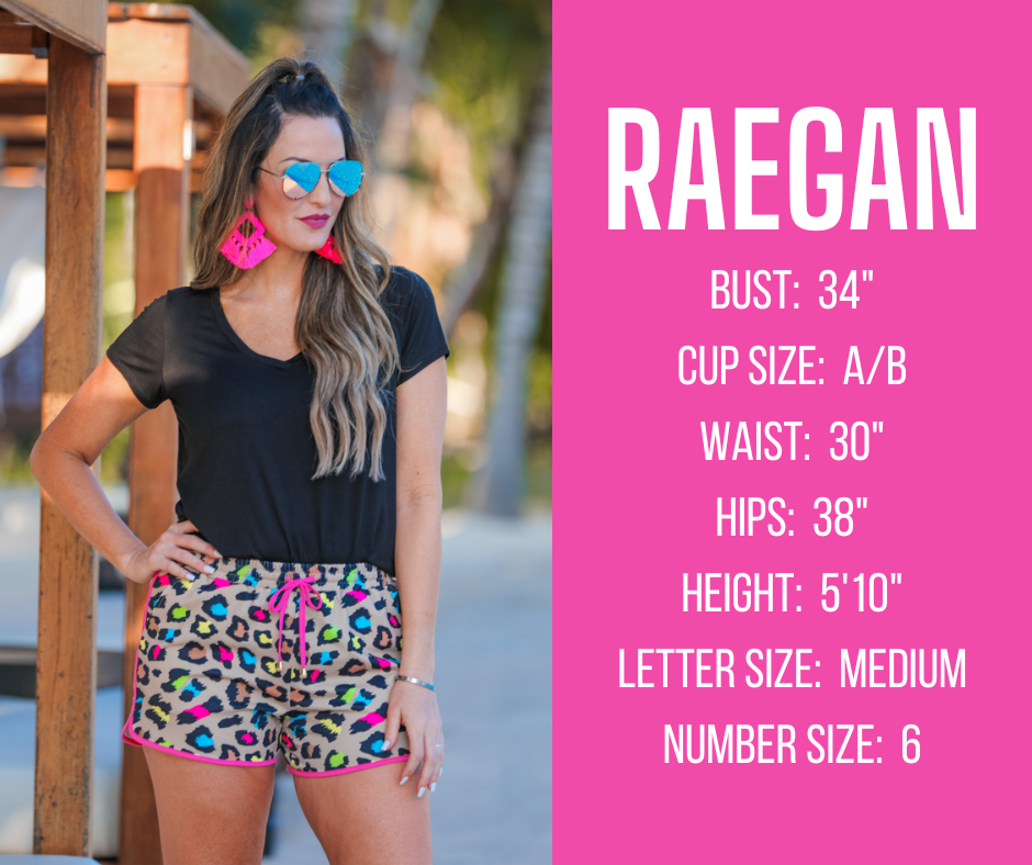 everyday shorts model specs for RAEGAN