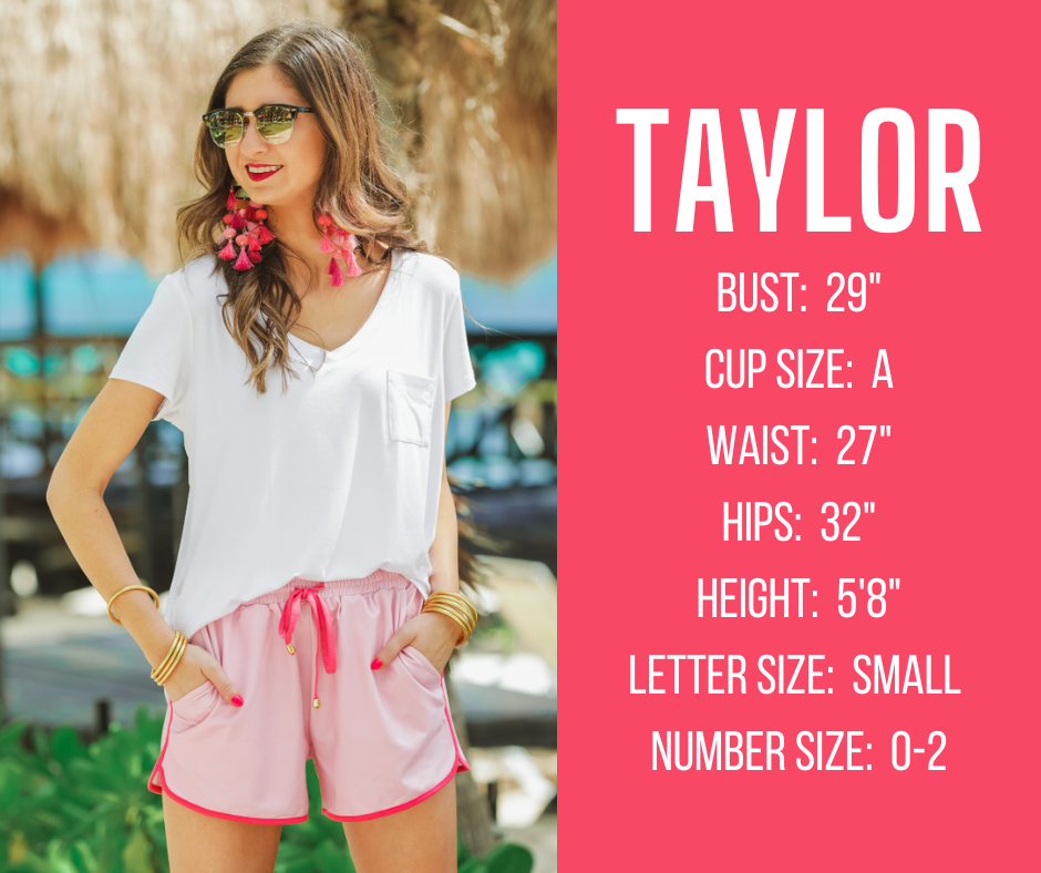 everyday shorts model specs for TAYLOR
