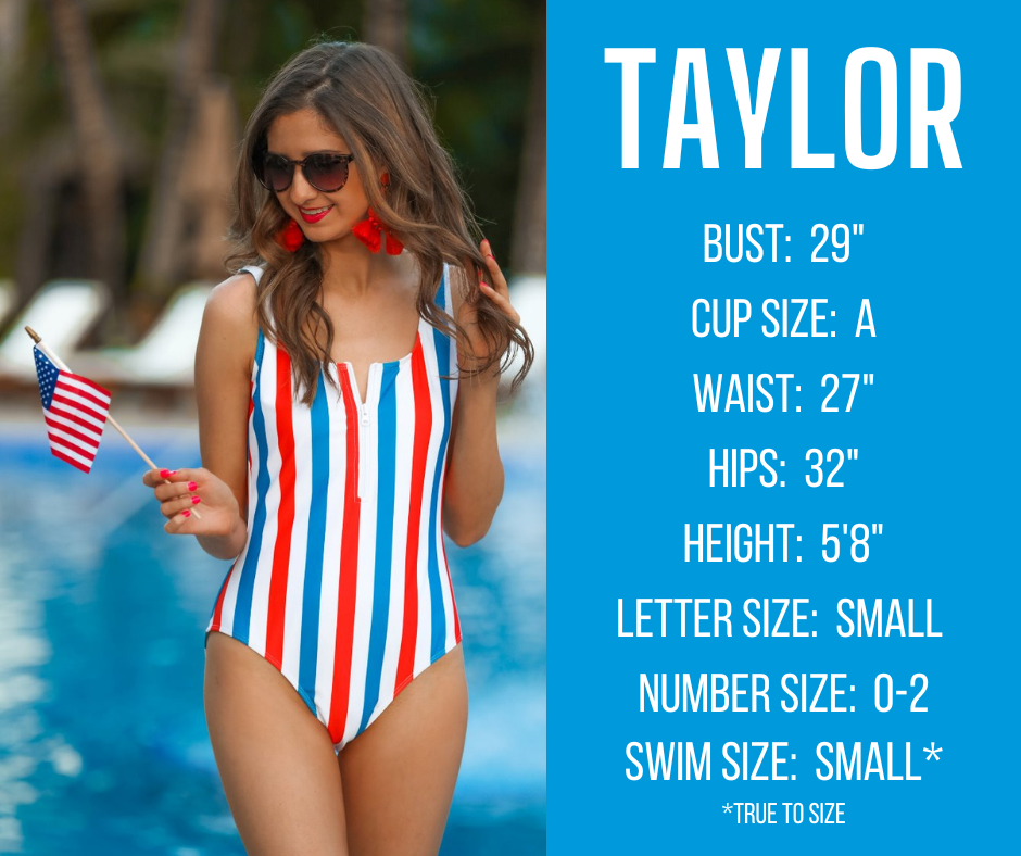 patriotic swim model specs for TAYLOR