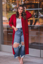 Spiced Up Long Pocket Cardigan RED (Sydney)