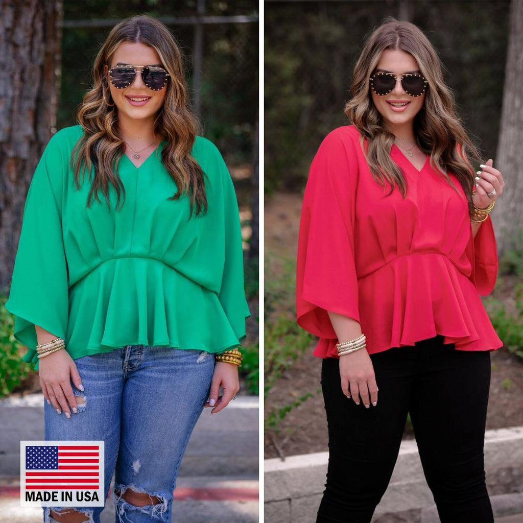 Gia Pleated Top COLORS - MADE IN USA (Sydney)