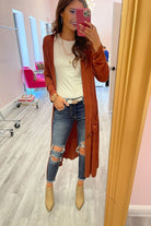 Spiced Up Long Pocket Cardigan RUST (Taylor)