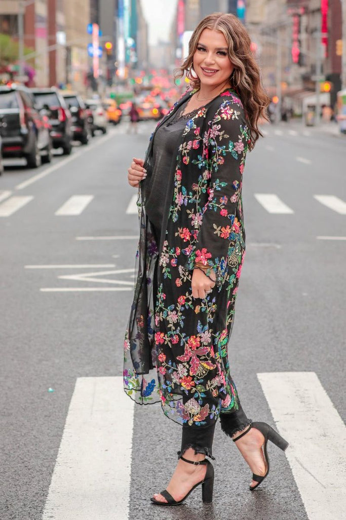 Here to Dazzle Floral Sequin Kimono SYDNEY