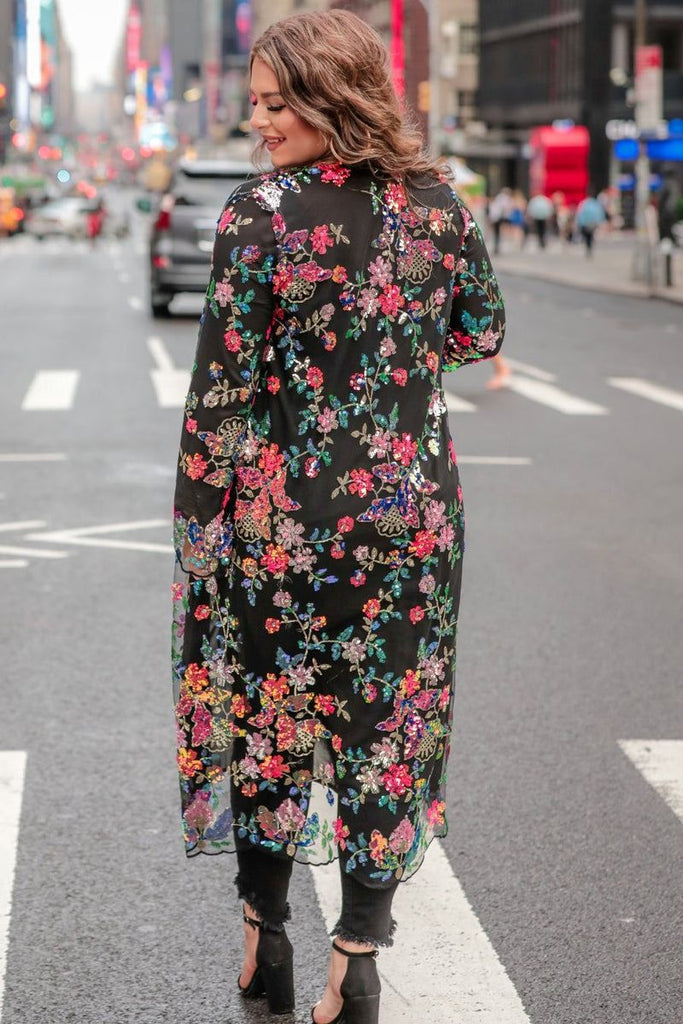 Here to Dazzle Floral Sequin Kimono SYDNEY
