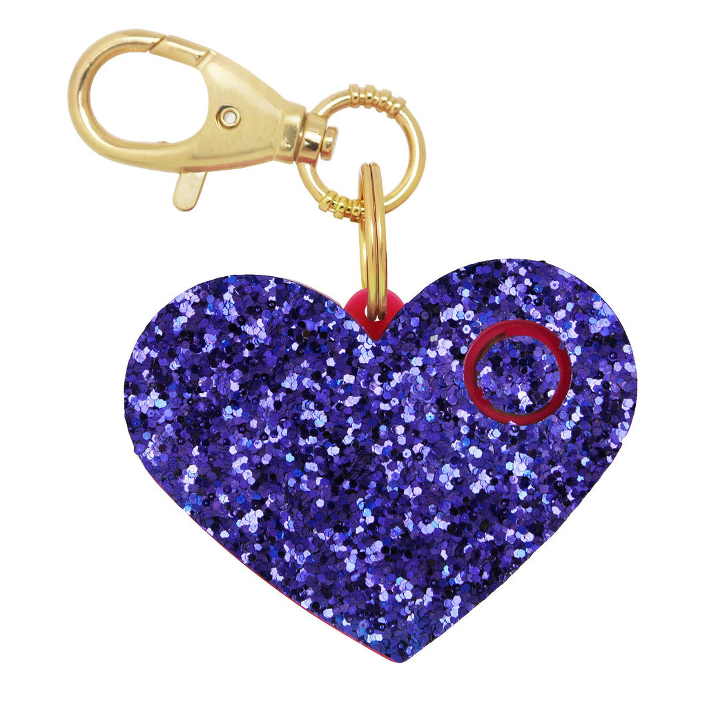 Personal Security Alarm - Glitter Heart (Purple FRONT)