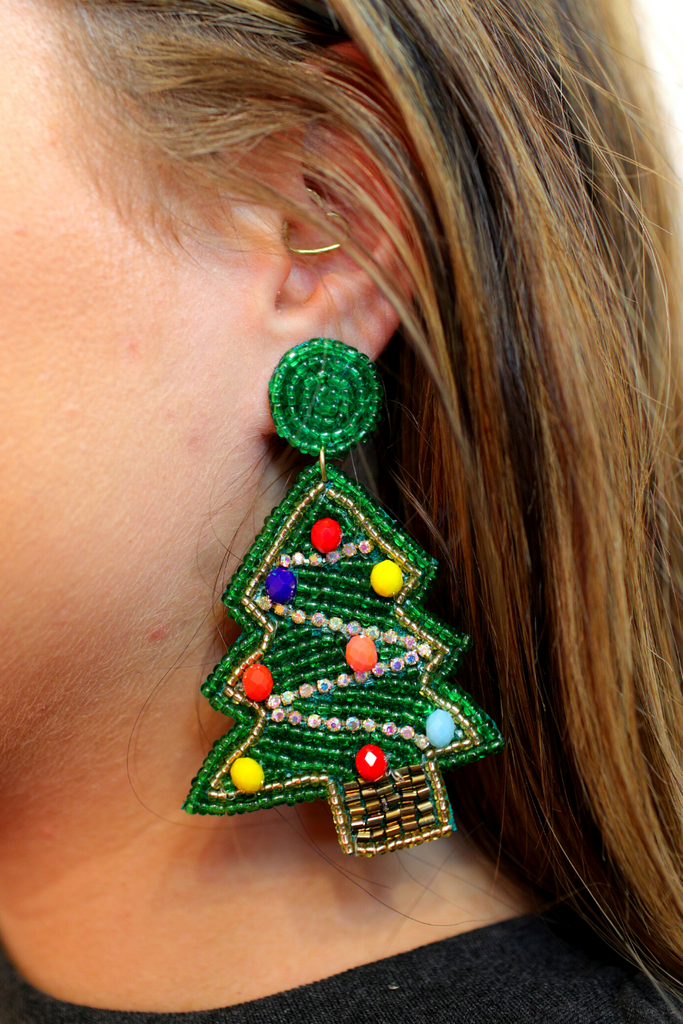 Abstract Christmas Tree Earrings