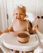 Silicone Suction Bowl & Spoon Set + Silicone Bib (Lifestyle)