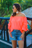 Aruba Off the Shoulder Top CORAL (Darby)