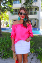 Aruba Off the Shoulder Top PINK (Jess)